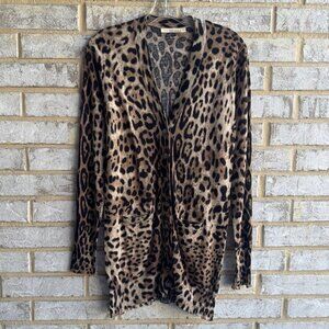 Ellison Long Sleeve V-Neck Linen Blend Button Up Cardigan Sweater Women's Size L